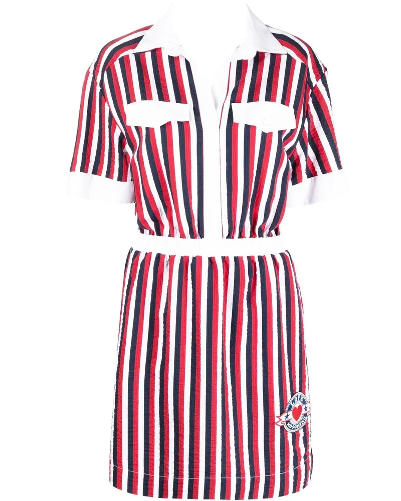 Moschino Gestreiftes Hemdkleid - Weiß Weiß