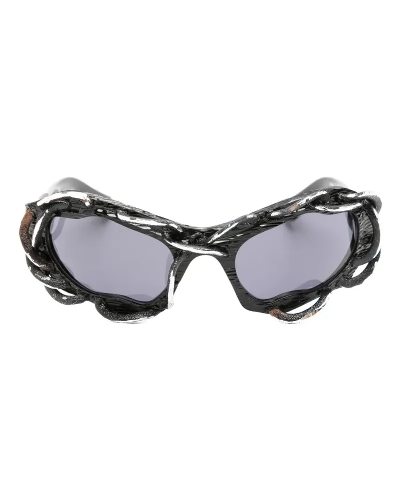 KUBORAUM E22 Gorgone cat-eye frame sunglasses - Schwarz Schwarz