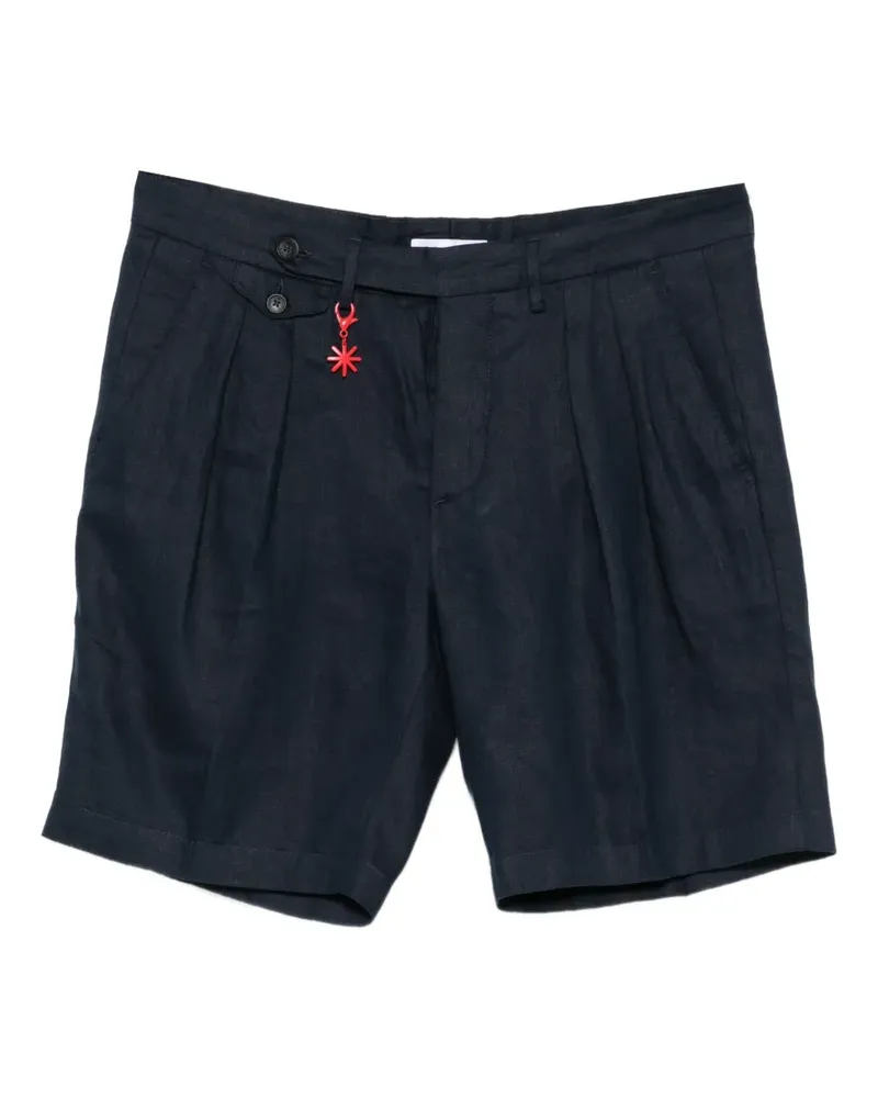 Manuel Ritz pleated linen shorts - Blau Blau