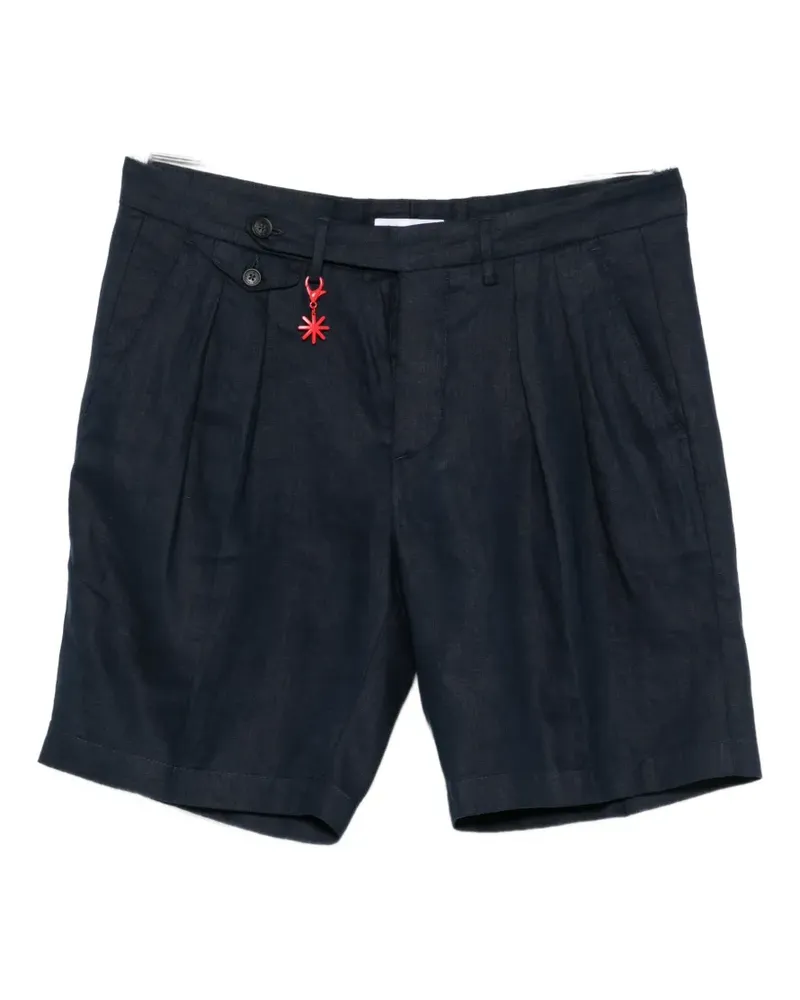 Manuel Ritz pleated linen shorts - Blau Blau