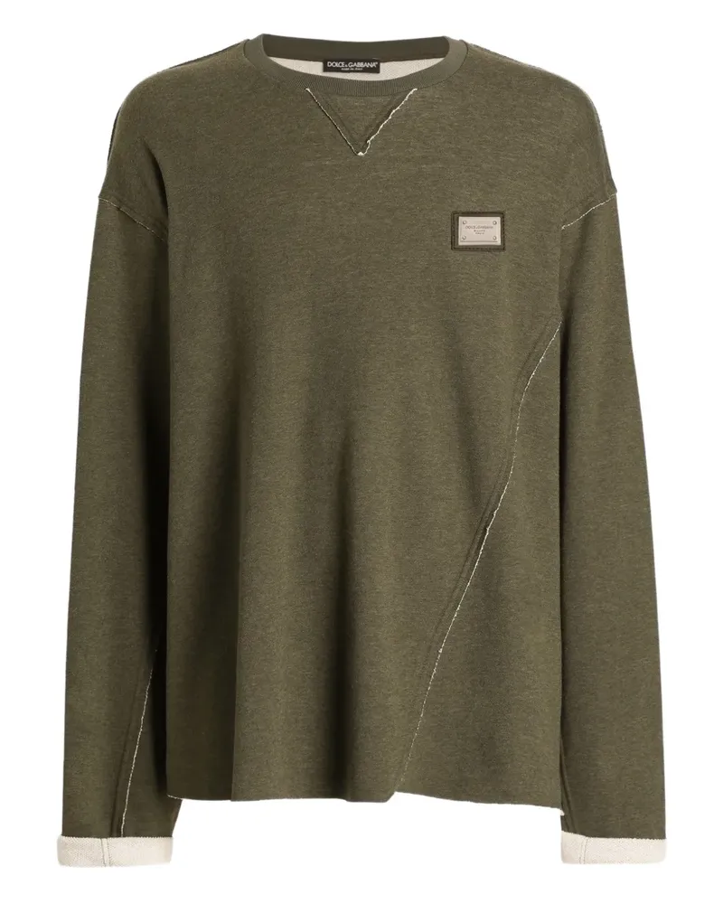 Dolce & Gabbana T-Shirt mit Logo-Schild - Grün Grün