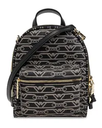 Emporio Armani Rucksack mit Jacquard-Print Schwarz