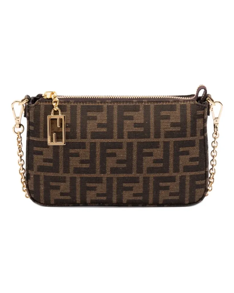 Fendi Mini Baguette Pouch Clutch - Braun Braun