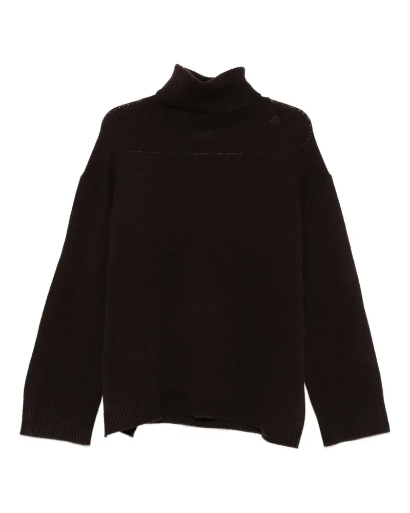 ALLUDE Pullover mit tiefen Schultern - Braun Braun