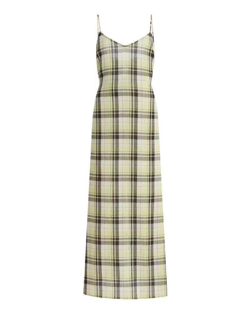 Proenza Schouler Kariertes Evelyn Maxikleid mit V-Ausschnitt - Grün Grün