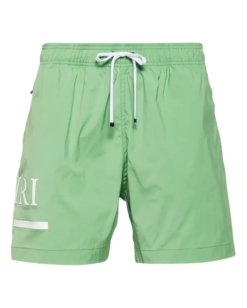 Amiri Ma Bar Badeshorts mit Logo-Print - Grün Grün