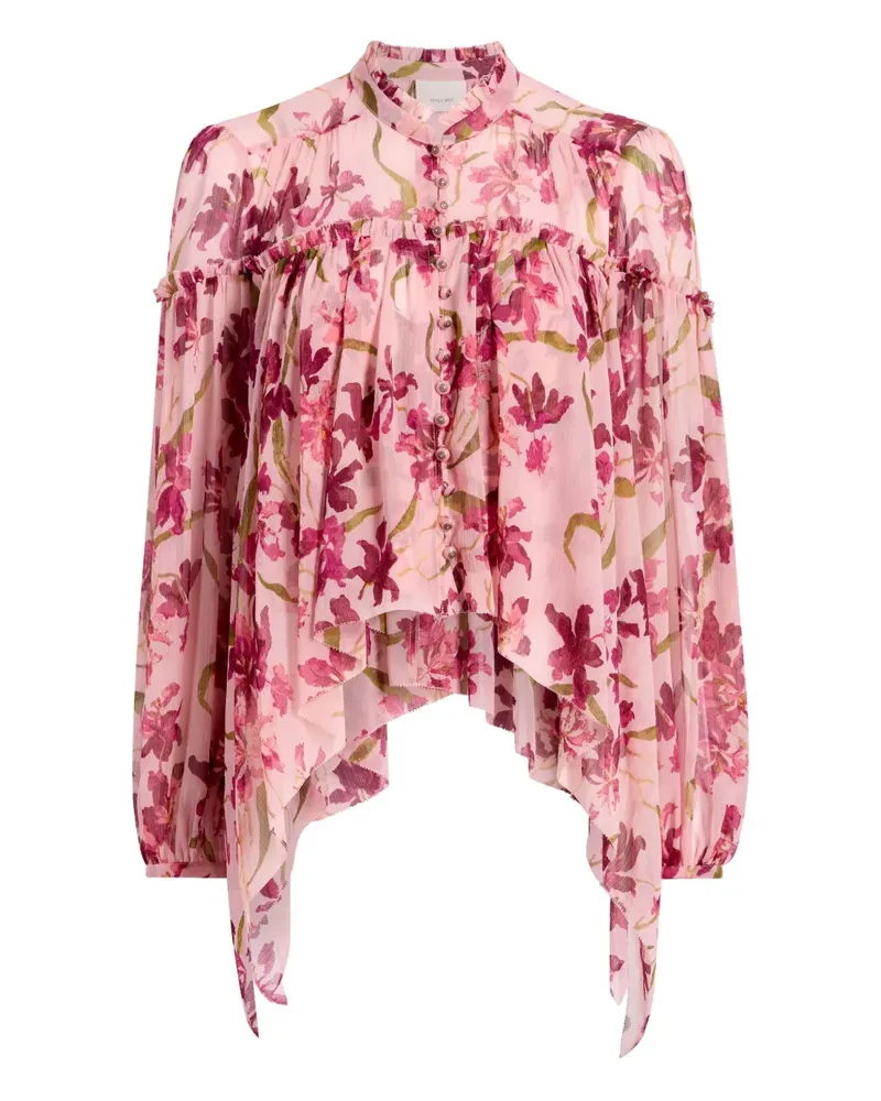 Cinq à Sept Gerüschte Danny Bluse - Rosa Rosa