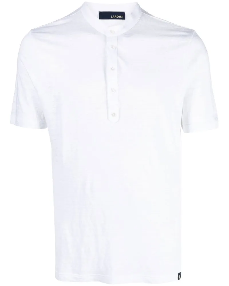 LARDINI Poloshirt aus Leinen Weiß