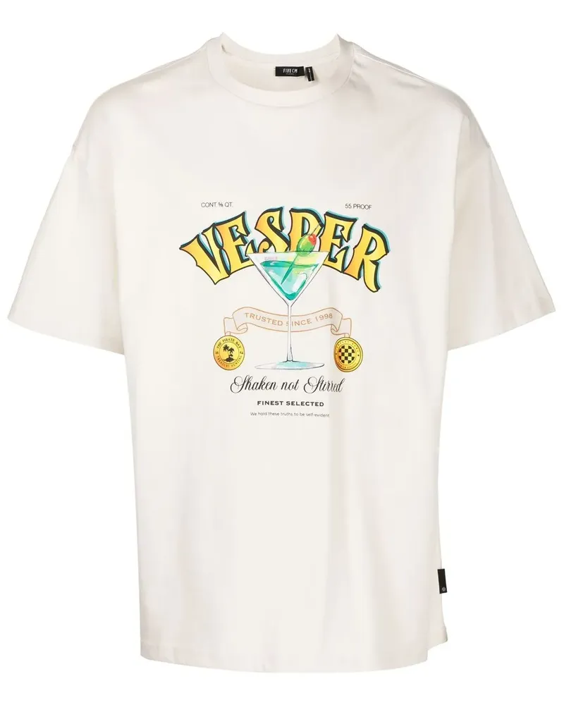 FIVE CM T-Shirt mit grafischem Print - Weiß Weiß