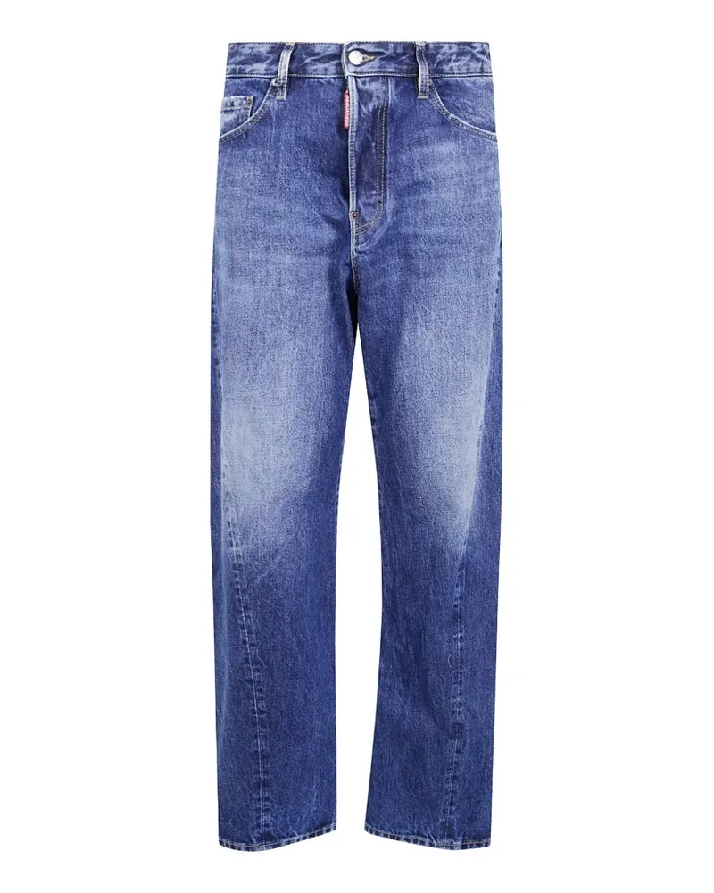 Dsquared2 Wide-Leg-Jeans mit karierter Tasche - Blau Blau