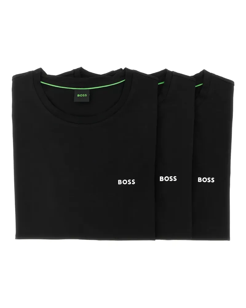 HUGO BOSS T-Shirt mit Logo-Print (3er-Set) - Schwarz Schwarz