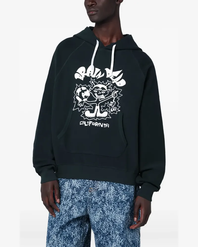 Brain Dead graphic-print hoodie - Grün Grün
