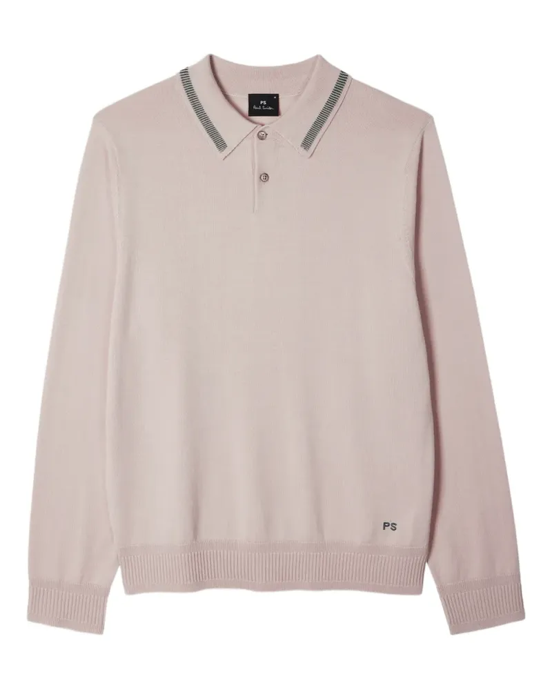 Paul Smith striped-collar polo shirt - Nude Nude