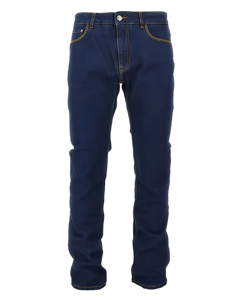 Etro Jeans mit Kontrastnähten - Blau Blau
