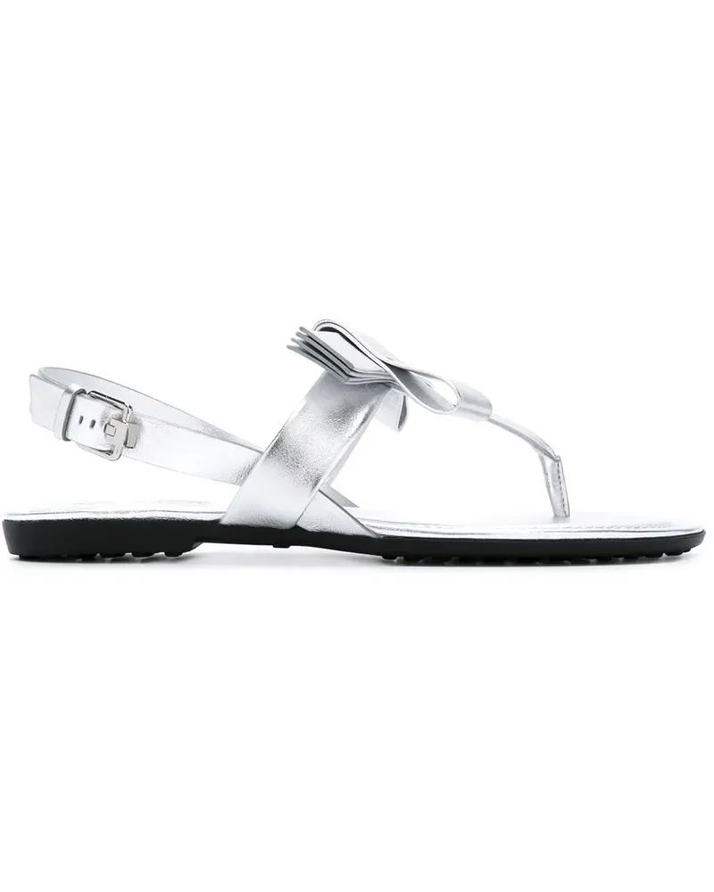 TOD'S Metallic-Sandalen mit Zierschleife Metallic