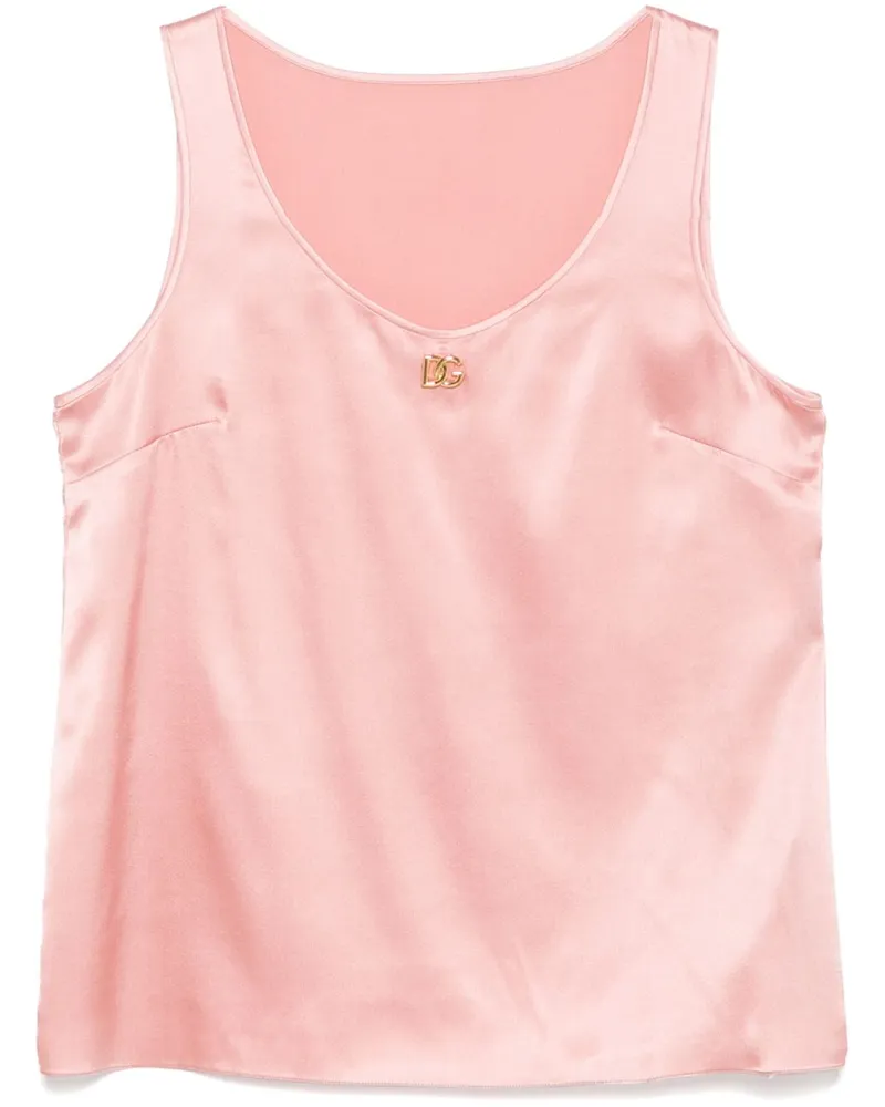 Dolce & Gabbana Top mit Logo-Schild - Rosa Rosa