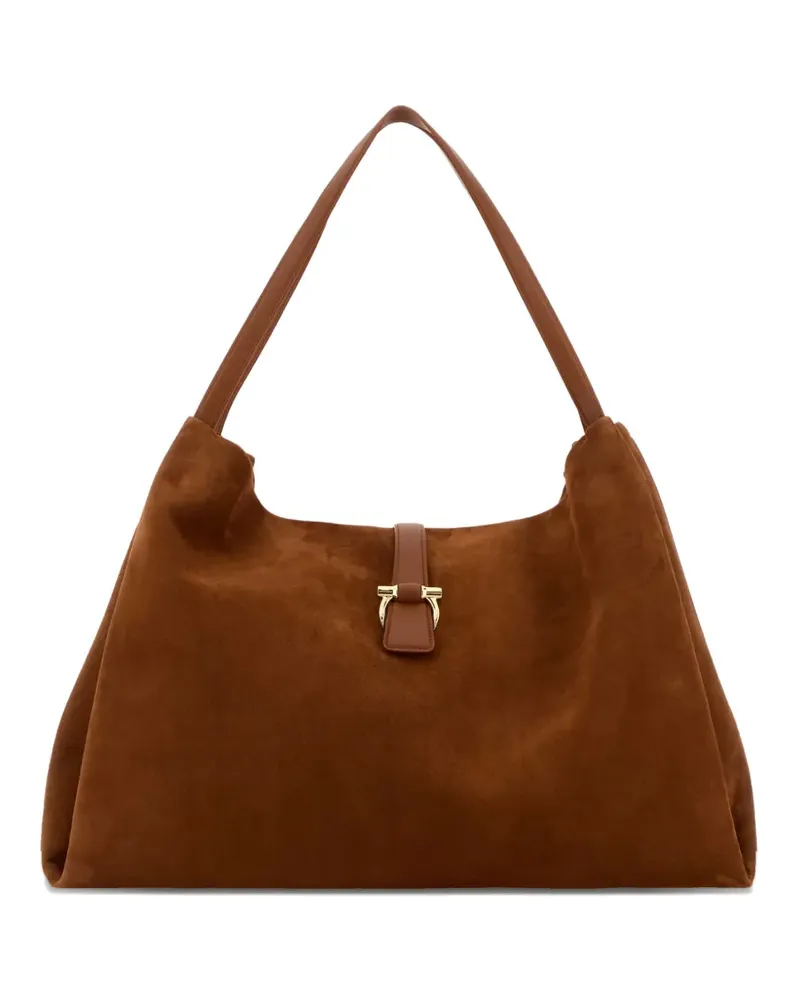 Ferragamo Schultertasche mit Gancini-Detail - Braun Braun