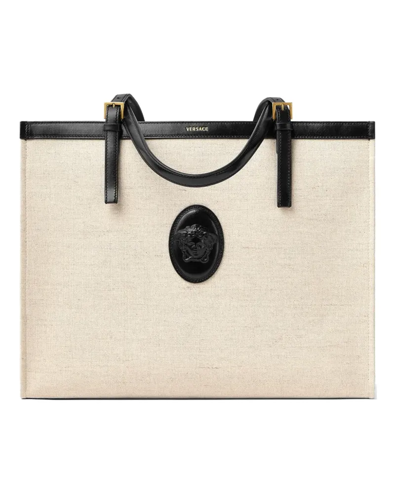Versace Große Rivière Tote Bag aus Canvas - Nude Nude