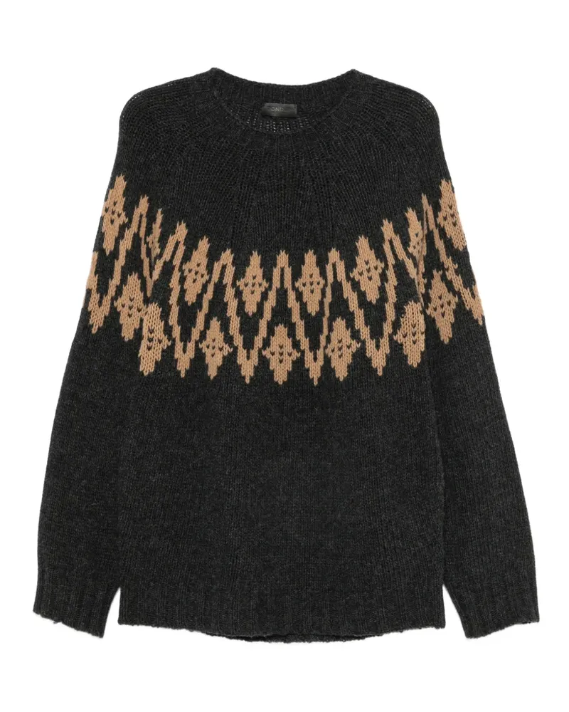 Dondup Intarsien-Pullover mit Raglanärmeln - Grau Grau