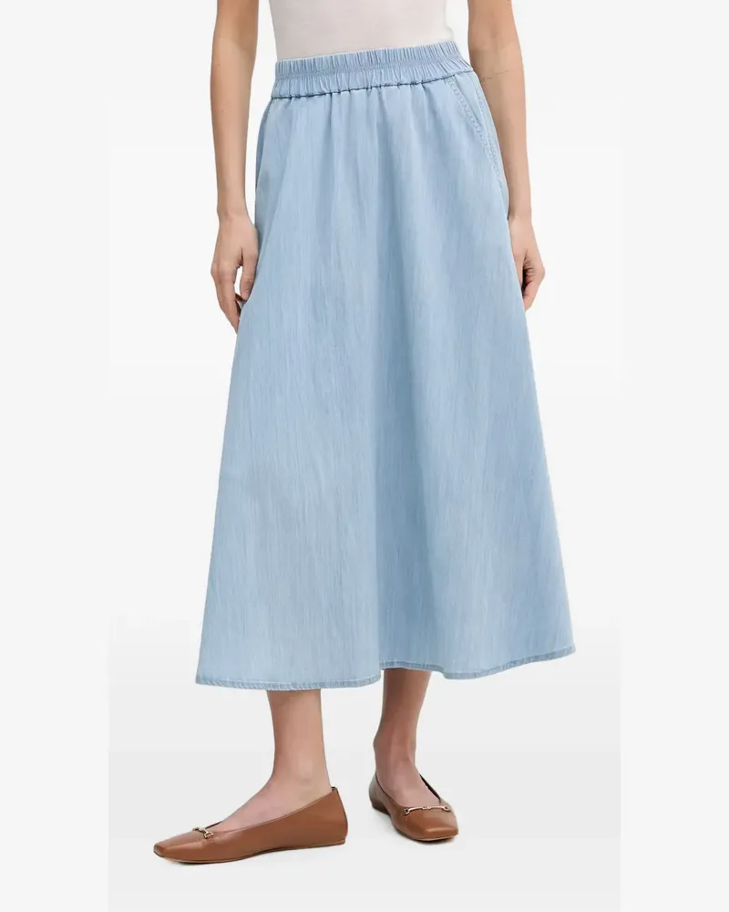 MARC AUREL elasticated-waistband flared midi skirt - Blau Blau