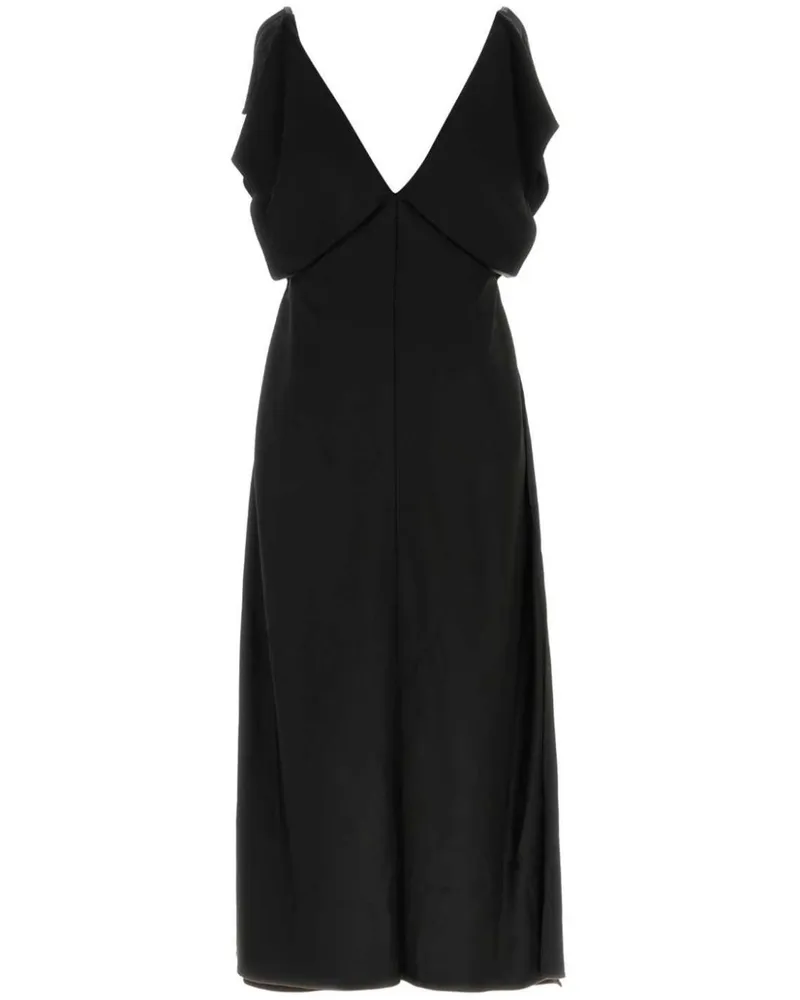 Jil Sander Maxikleid mit V-Ausschnitt - Schwarz Schwarz