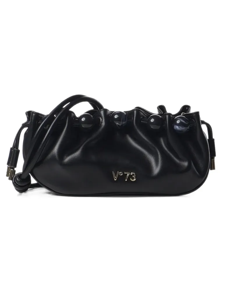 V°73 Topaz chibead-embellished ruched mini bag - Schwarz Schwarz