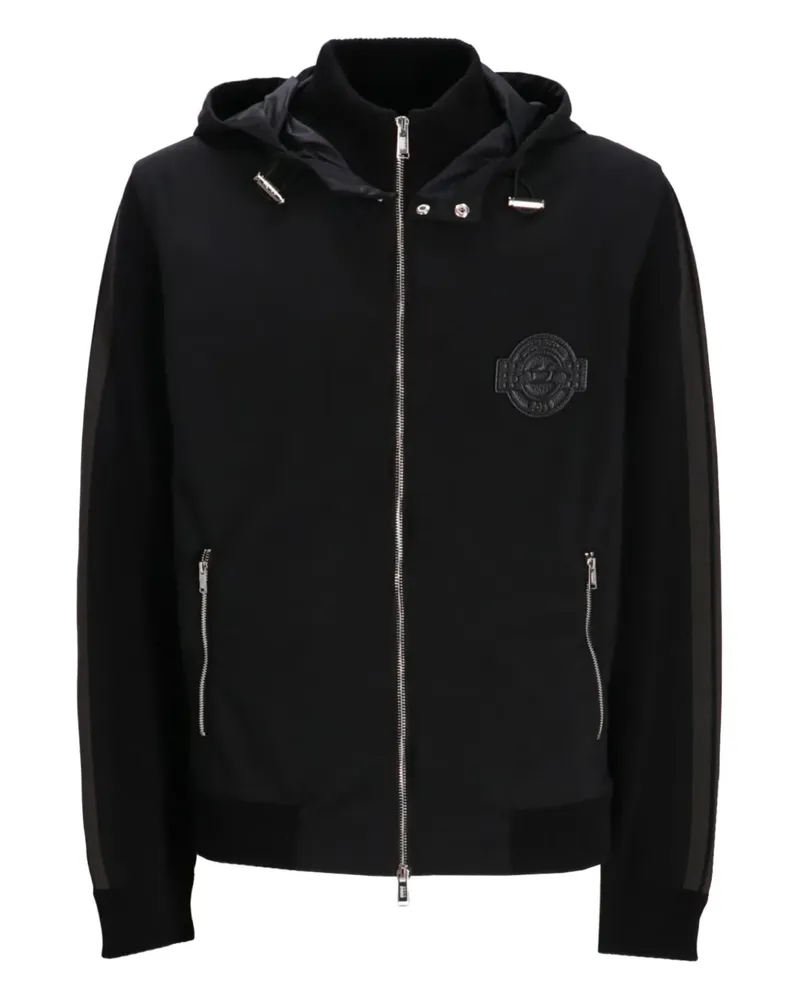 HUGO BOSS Kapuzenjacke mit Logo-Patch - Schwarz Schwarz