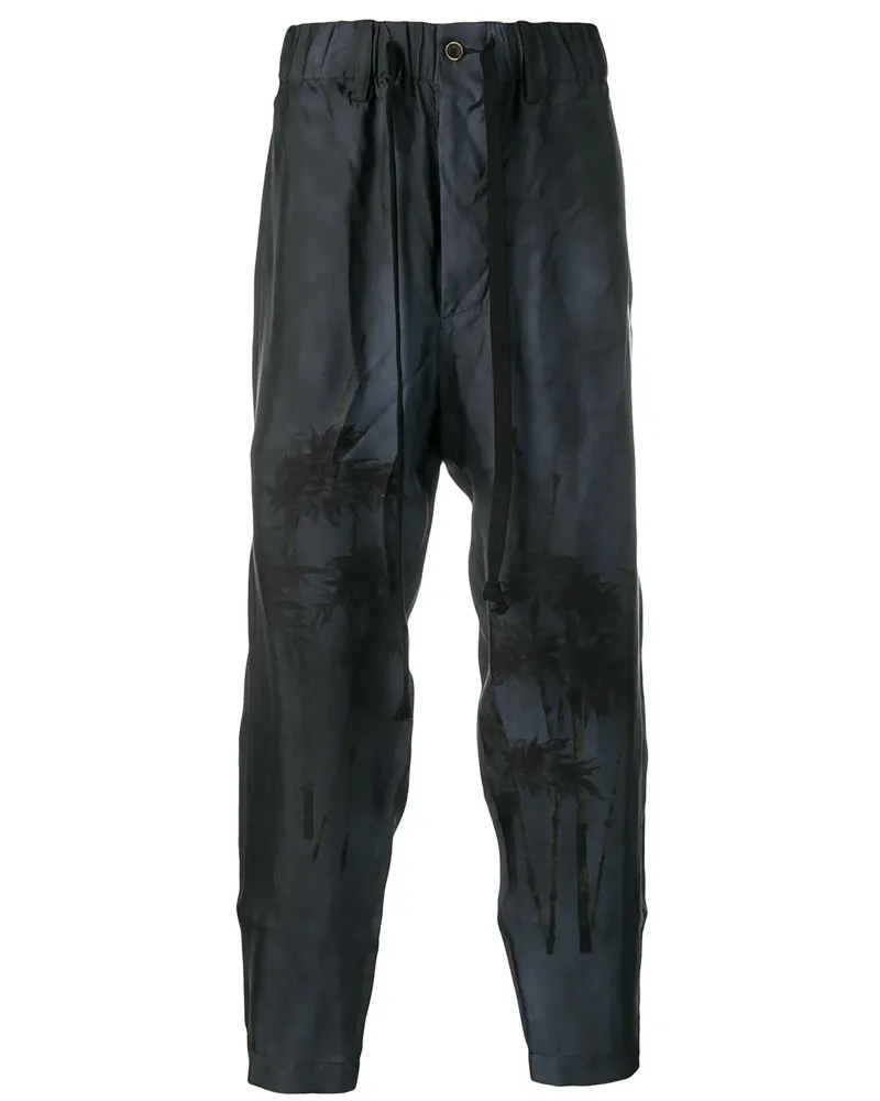 Uma Wang Hose mit Print - Blau Blau