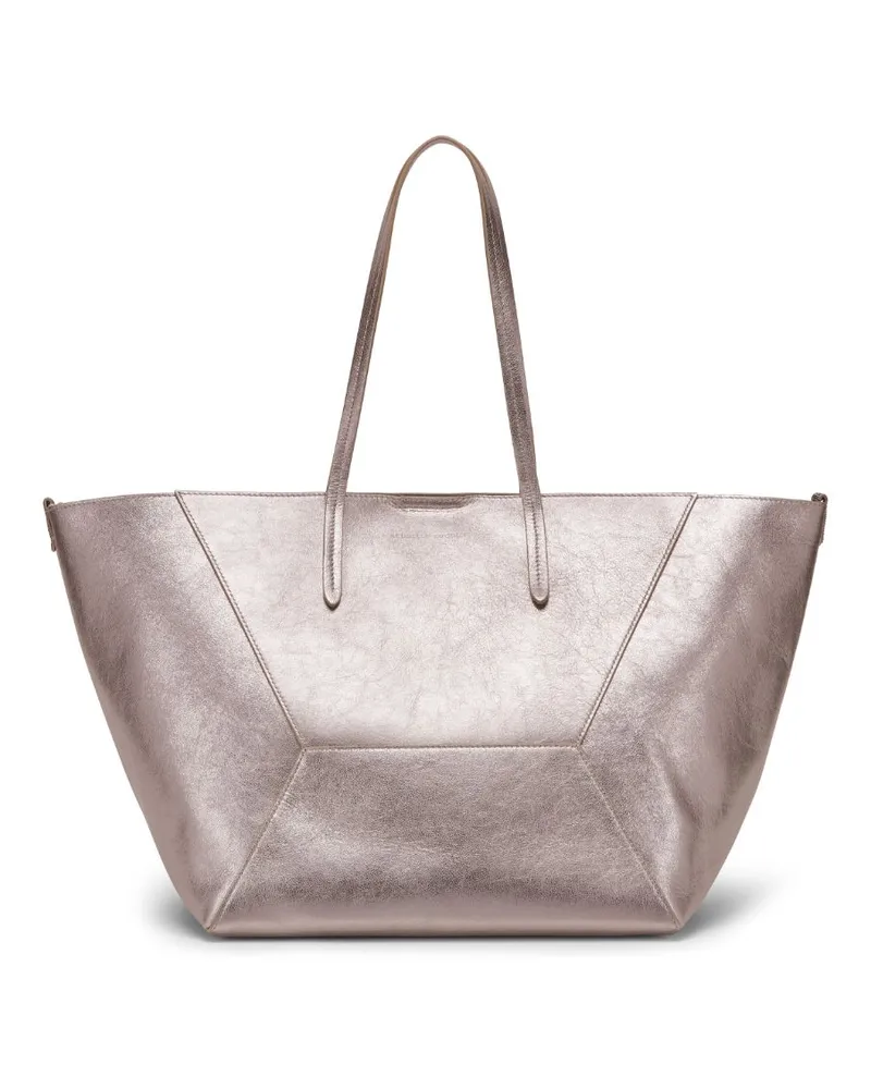 Brunello Cucinelli Metallic-Handtasche aus Leder - Rosa Rosa