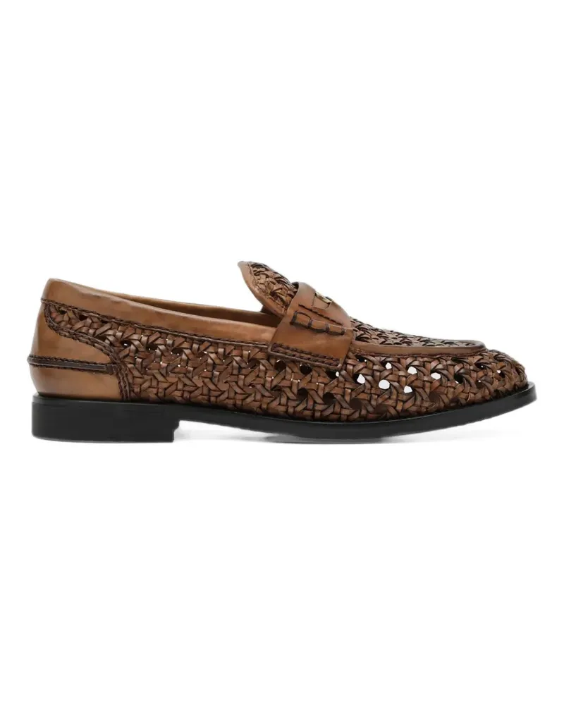 Miu Miu Gewebte Loafer - Braun Braun