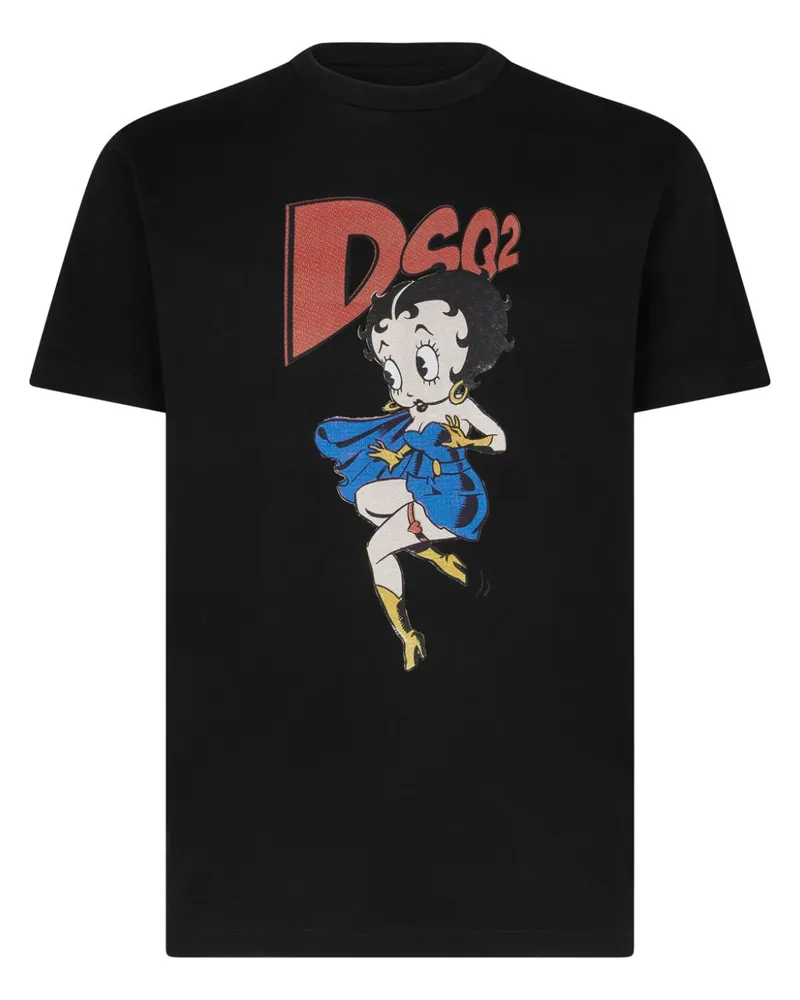 Dsquared2 T-Shirt mit Betty-Boop-Print Schwarz