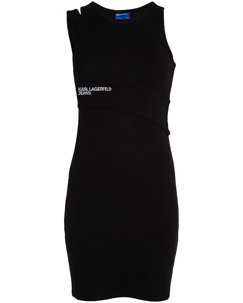 Karl Lagerfeld Geripptes Strickkleid - Schwarz Schwarz