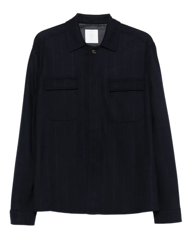 Eleventy Hemdjacke mit Nadelstreifen - Blau Blau