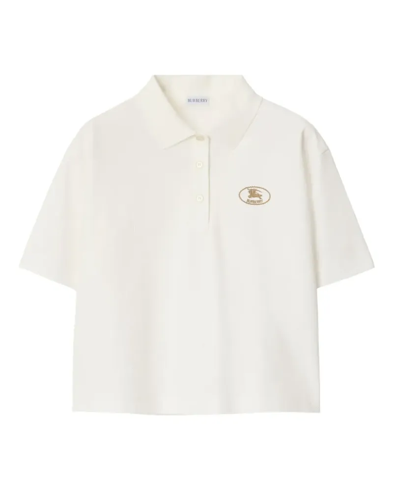 Burberry Klassisches Cropped-Poloshirt - Weiß Weiß