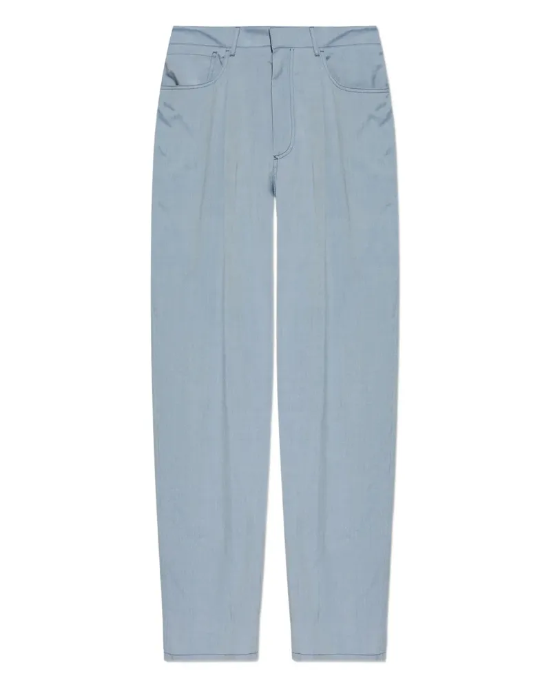 Giorgio Armani Seidenhose in Jeans-Optik mit Falten - Blau Blau