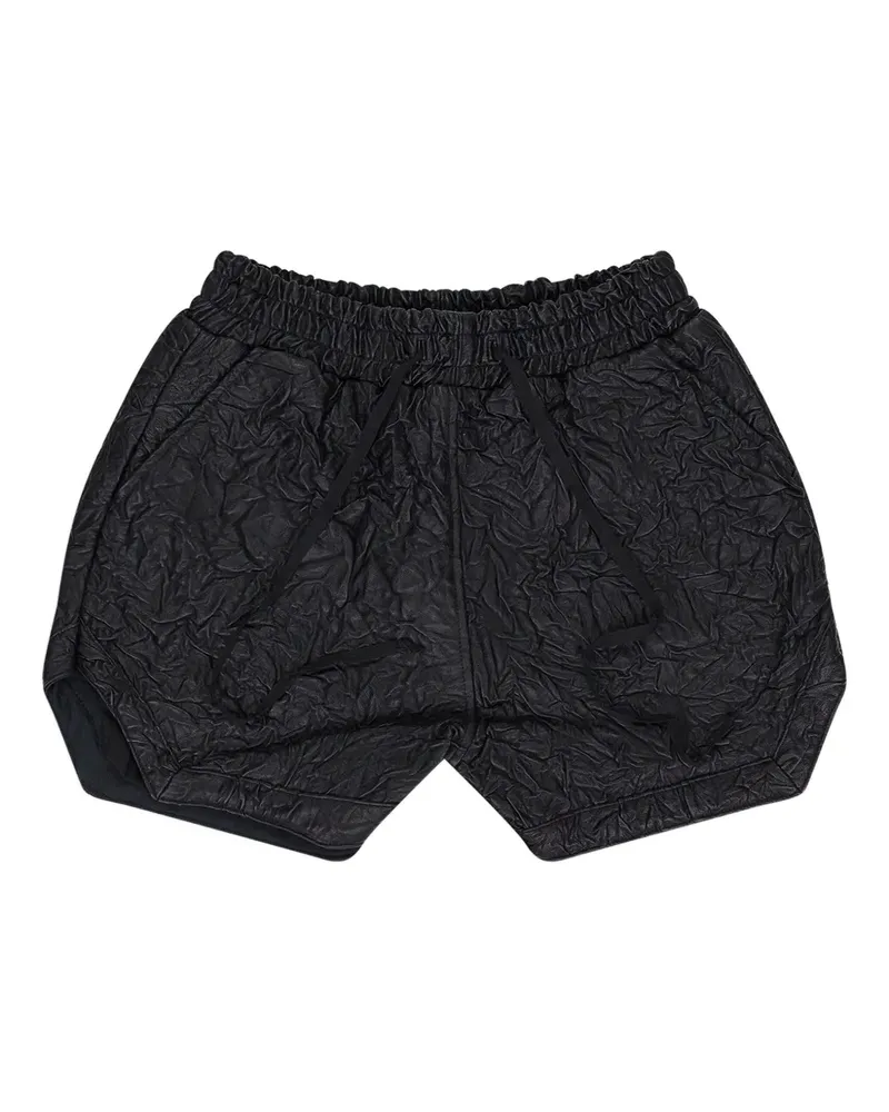 WHO DECIDES WAR crinkled-effect shorts - Schwarz Schwarz