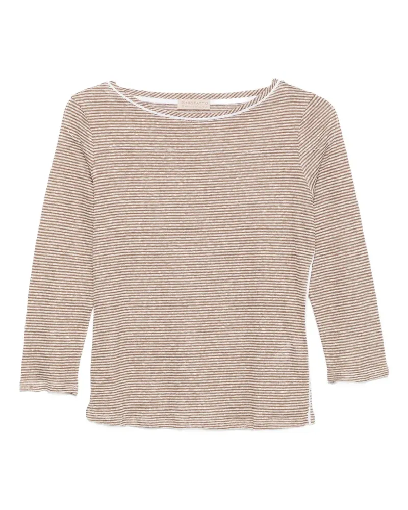 Purotatto striped top - Nude Nude