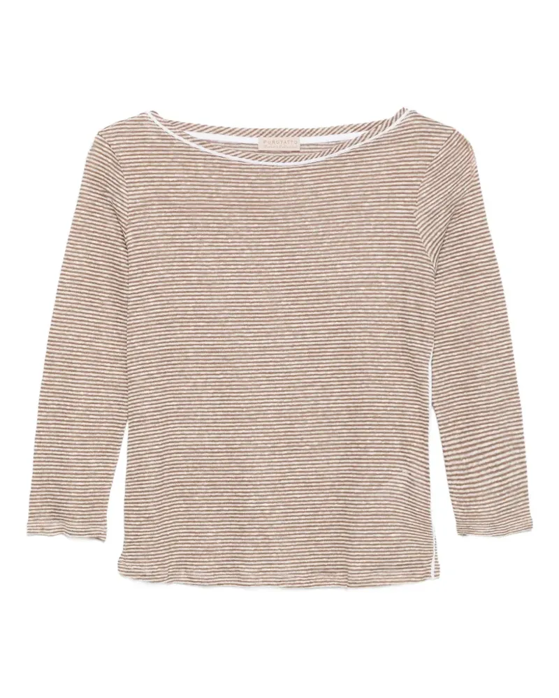 Purotatto striped top - Nude Nude