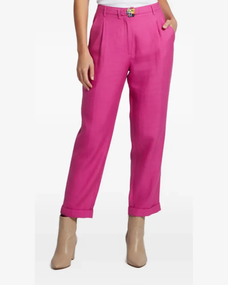 Ralph Lauren belted cropped trousers - Rosa Rosa