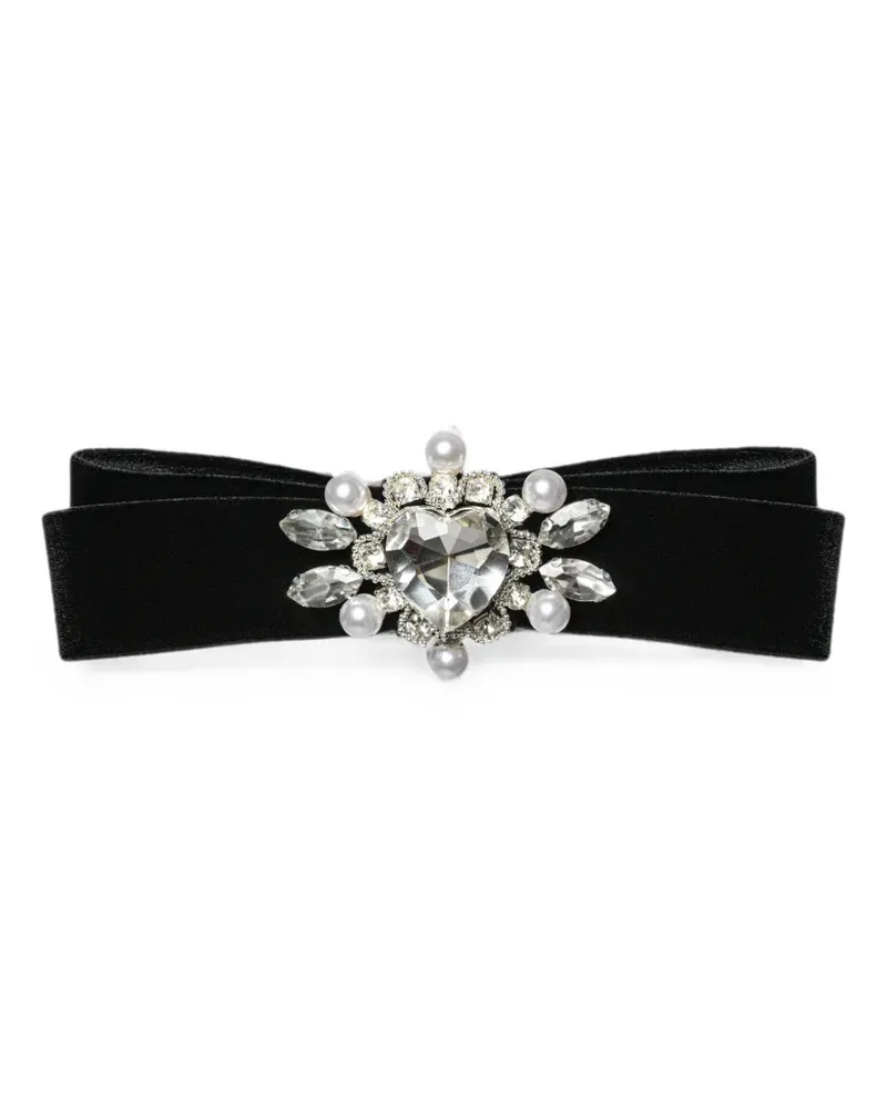 ANOUKI crystal-embellished velvet hair clip - Schwarz Schwarz