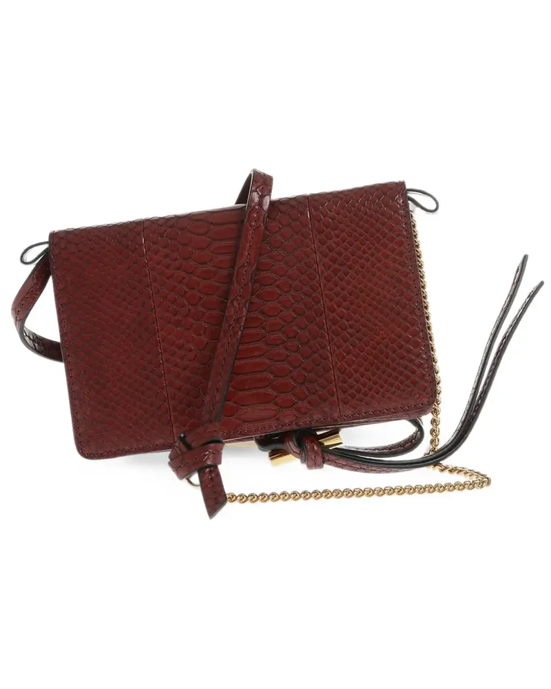 Stella McCartney Mini Umhängetasche in Schlangenlederoptik - Rot Rot