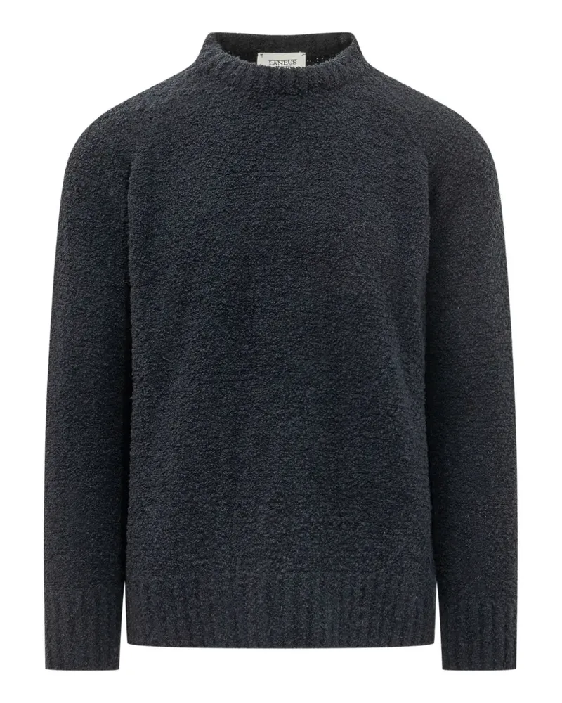 Laneus Bouclé-Pullover mit Rundhalsausschnitt - Blau Blau