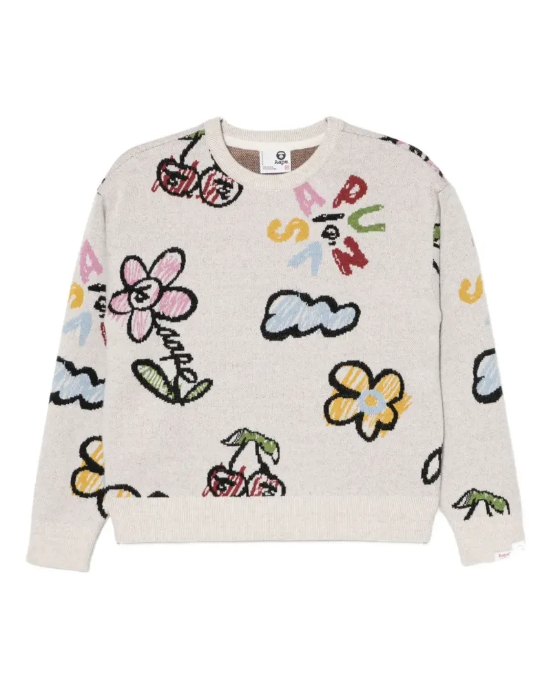 BAPE Pullover mit grafischem Print - Nude Nude