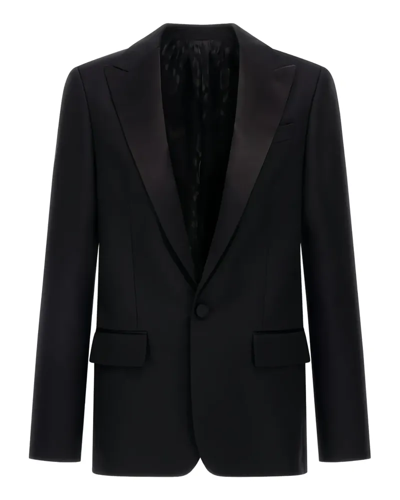 Roberto Cavalli Sakko mit Satinrevers - Schwarz Schwarz