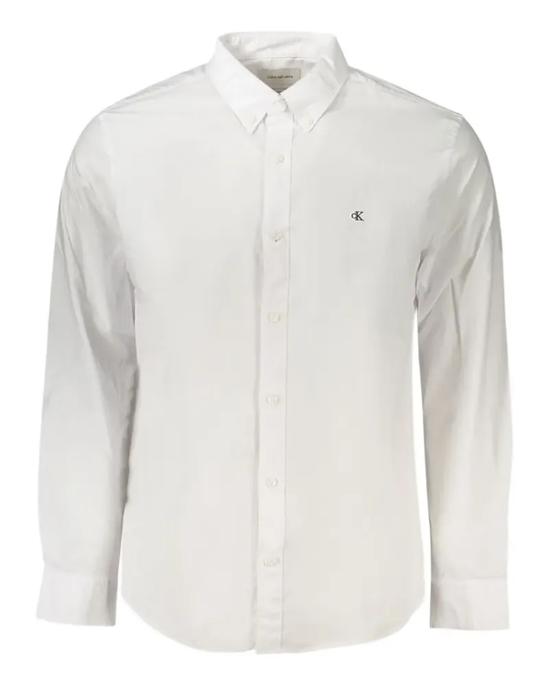 Calvin Klein logo-embroidered button-down shirt - Weiß Weiß