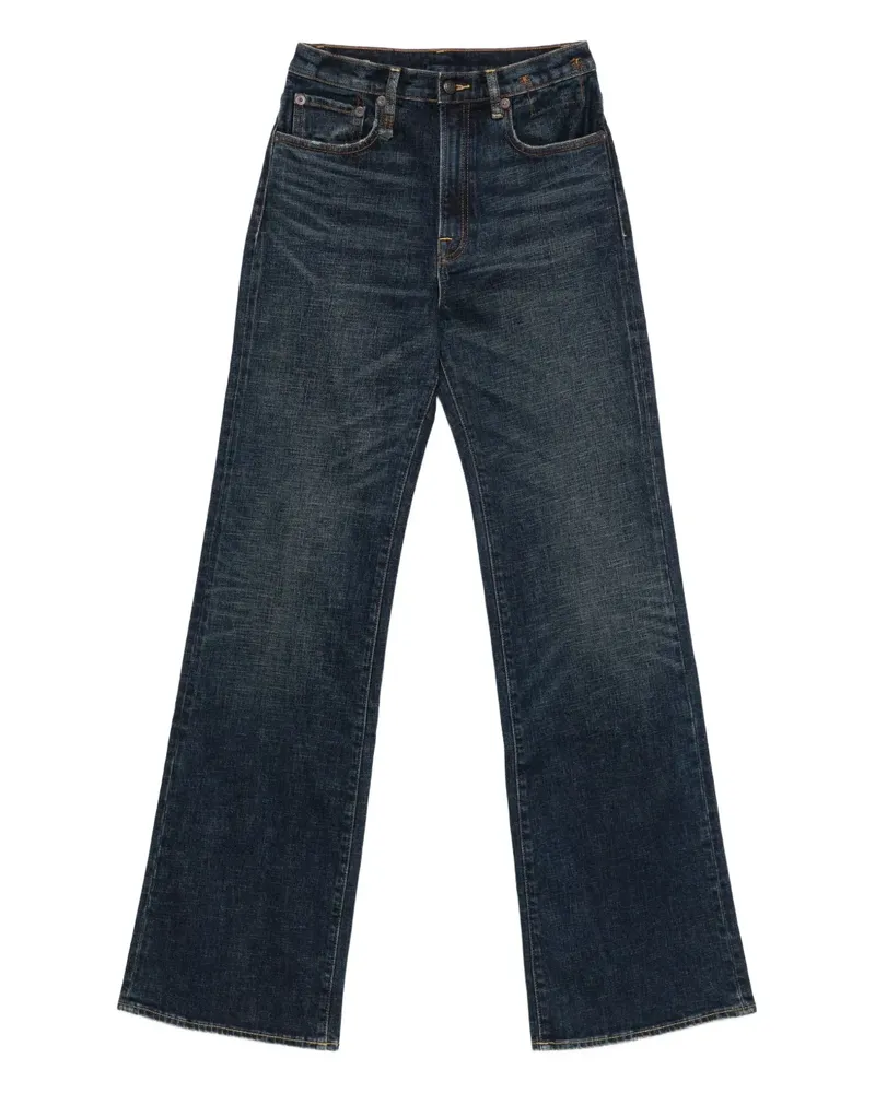 R13 Jeans mit hohem Bund - Blau Blau