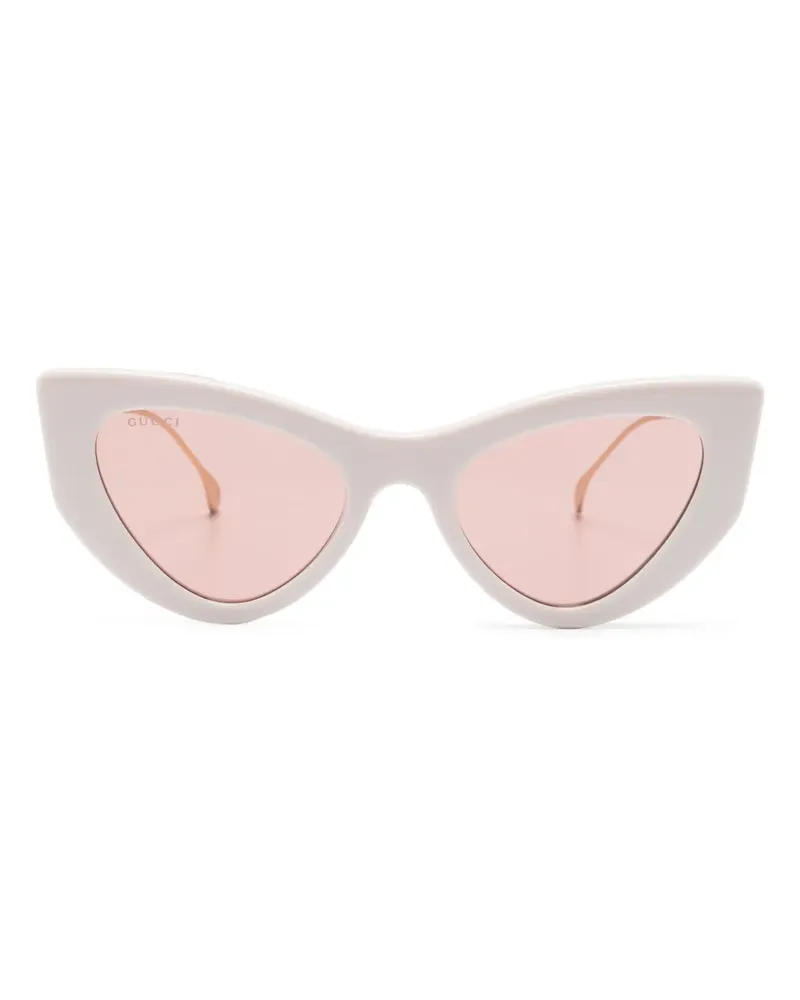 Gucci Cat-Eye-Sonnenbrille mit GG - Nude Nude