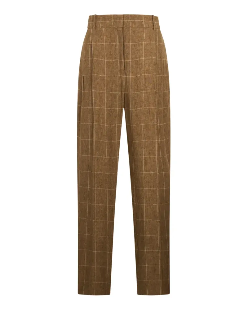 Fabiana Filippi plaid tapered trousers - Braun Braun