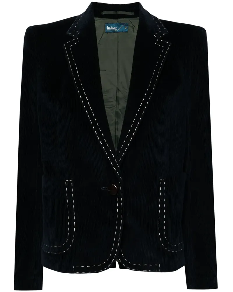 kolor Blazer aus Cord mit Ziernähten - Blau Blau