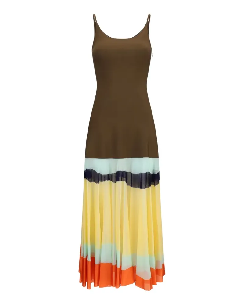 Fendi Gestreiftes Maxikleid - Braun Braun